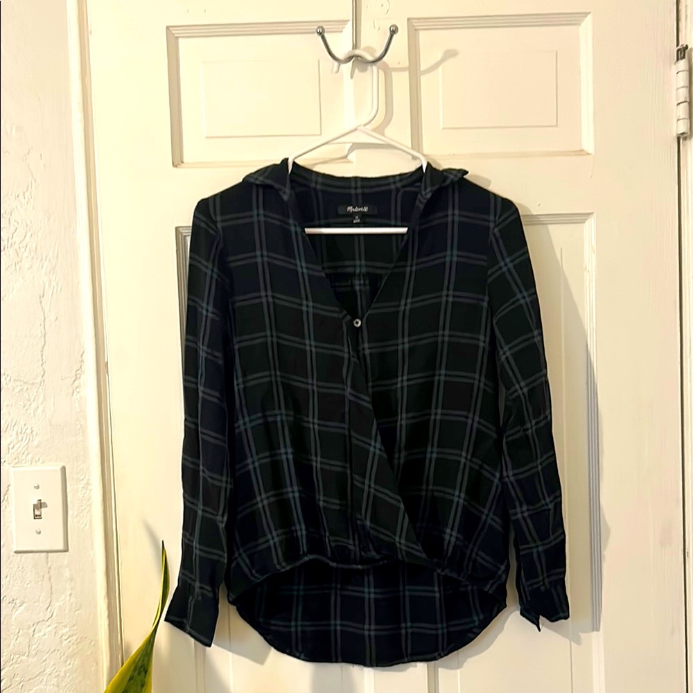 Madewell Black Plaid Women's Blouse